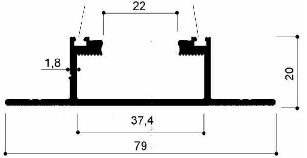 profilo in alluminio per il fissaggio di pannelli fotovoltaici