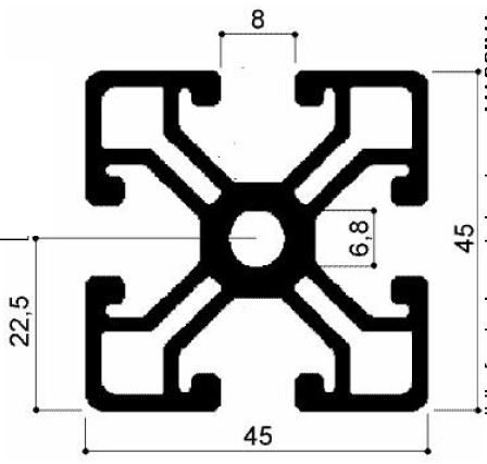 profilo in alluminio per impianti  fotovoltaici